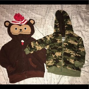 2 Baby boy fleece hoodies- size 6-9 months